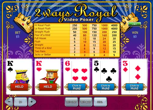 videopoker layout